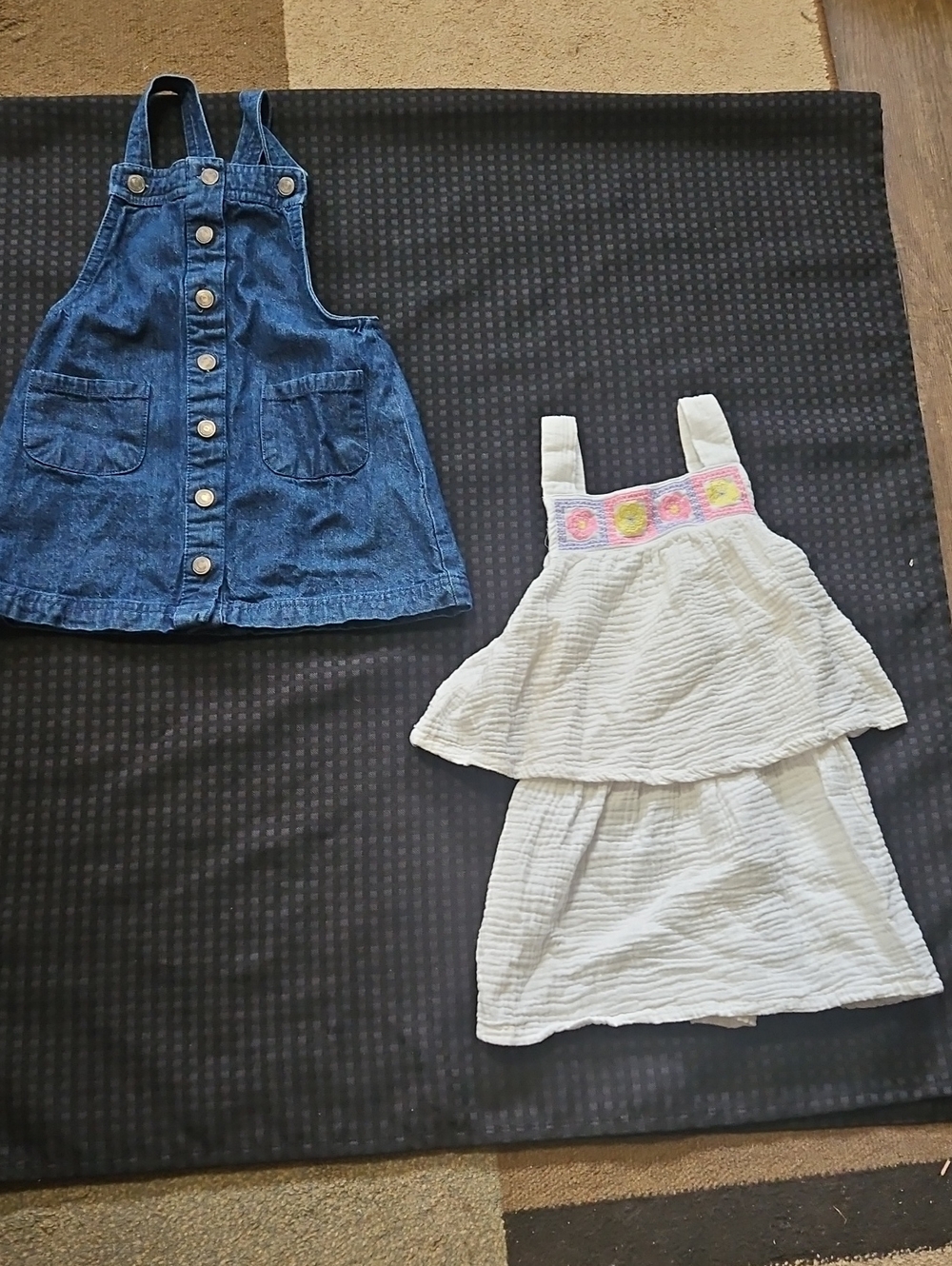 Lot Of 2, Size 4 , Dresses, Jean, White Floral, Summer, Tank
